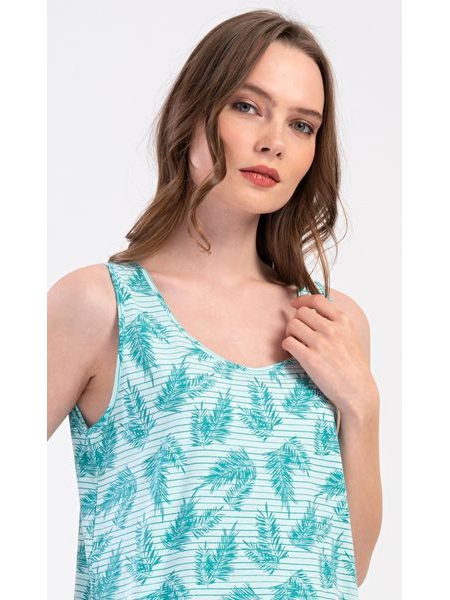 Dámská noční košile na ramínka Simona - mentolová