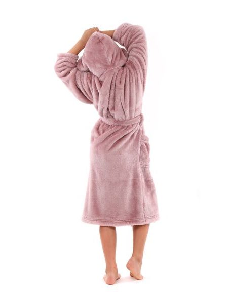 Dětský dlouhý župan s kapucí LILLY a JACK EXTRA světle fialová