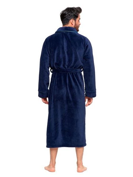 Hřejivý pánský župan Narvik modrý dlouhý