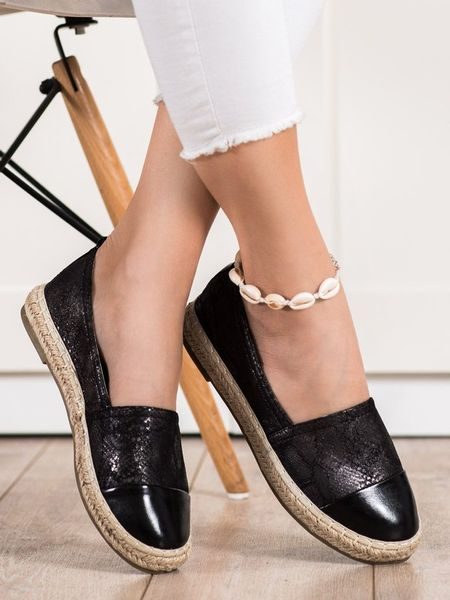 Třpytivé espadrilky z eko kůže