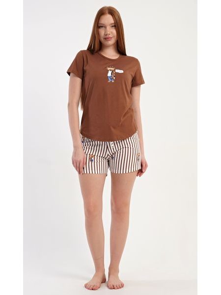 Dámské pyžamo šortky Bear - modrá