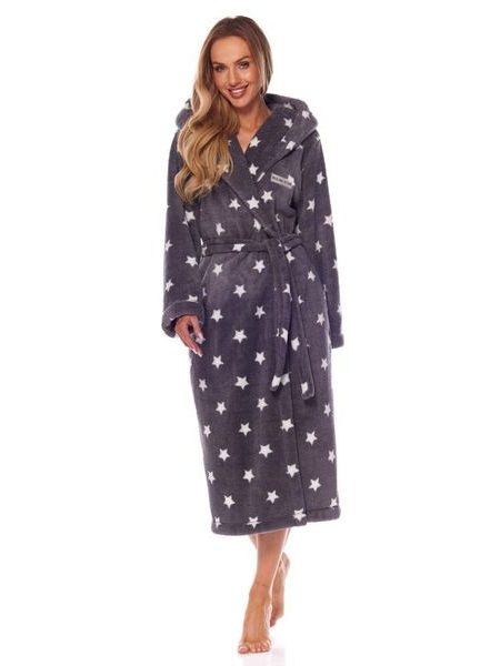 Dámský župan Dream star šedý s bílými hvězdami