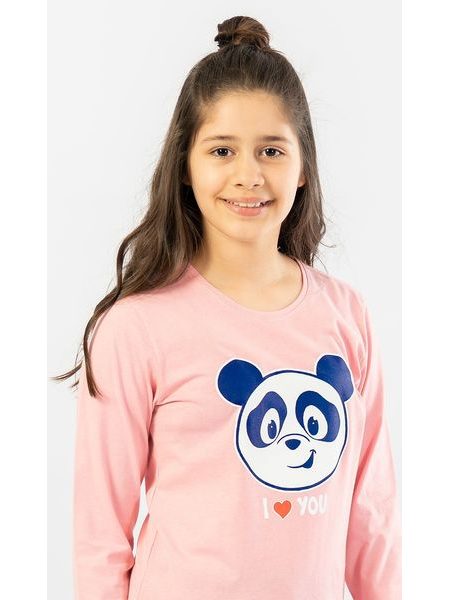 Dětské pyžamo dlouhé Lenka - světle lososová