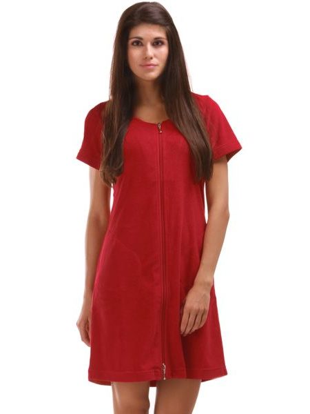 Plážové wellness šaty s krátkým rukávem BARI červená
