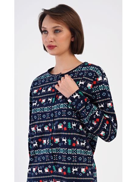 Dámský overal Merry christmas - tmavě modrá