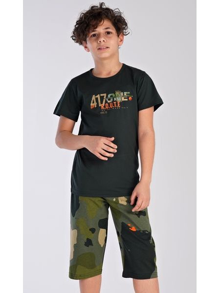 Dětské pyžamo kapri Army - černá