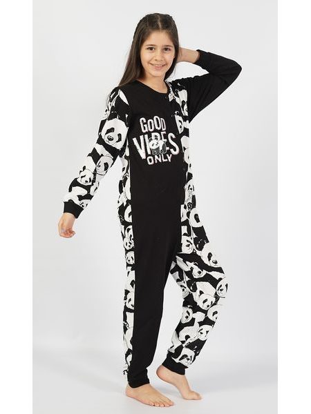 Dětský overal Good vibes only - černá