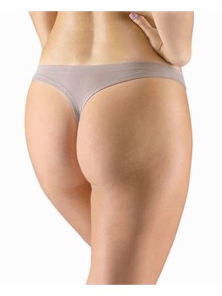 Dámské tanga boková, úzký bok, bezešvé, bokové, jednobarevné Eco Bamboo 05013P - šedohnědá