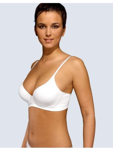 Dámská podprsenka push-up, bezešvé, jednobarevné MicroPolyamid 07008P - bílá