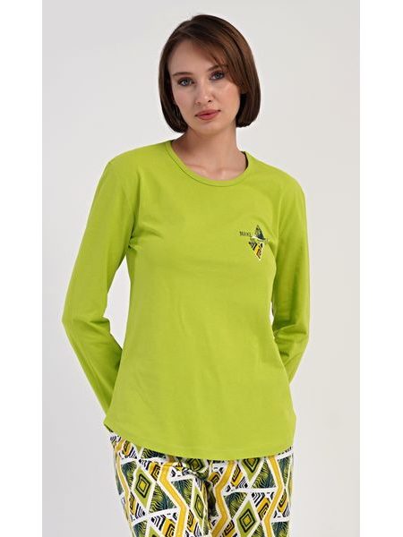 Dámské pyžamo dlouhé Zuzana - světle zelená