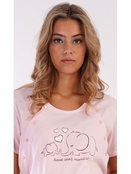 Dámské pyžamo mateřské Slůně - světle lososová