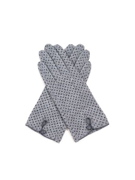 Šedé rukavice s puntíky