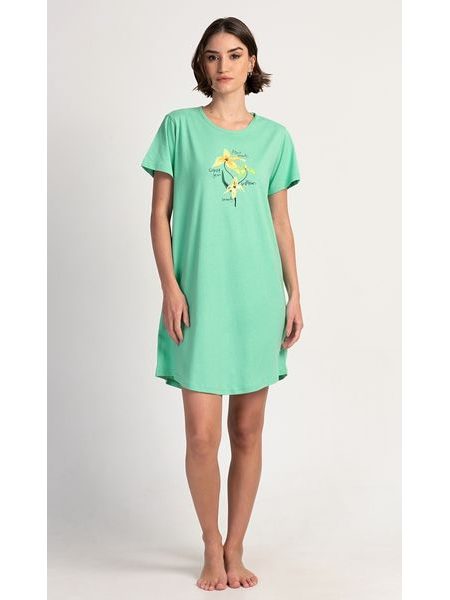 Dámská noční košile s krátkým rukávem Paula - zelená