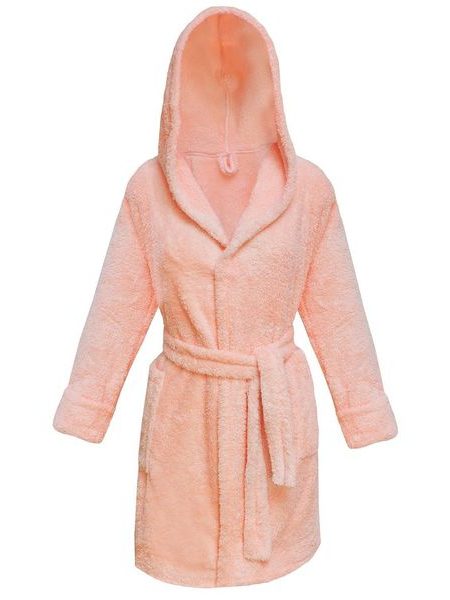 Krátký dámský župan s kapucí DKAREN Diana broskvový