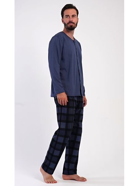 Pánské pyžamo dlouhé Rudolf - tmavě šedá