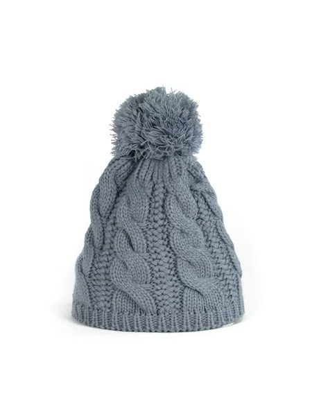 Zimní čepice s bambulí v šedé barvě