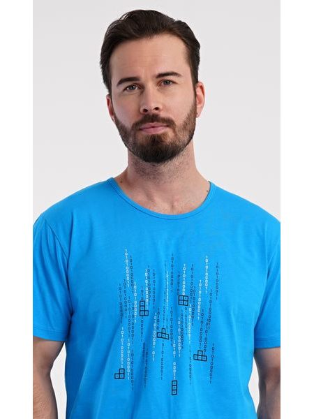 Pánské pyžamo šortky Tetris game - modrá