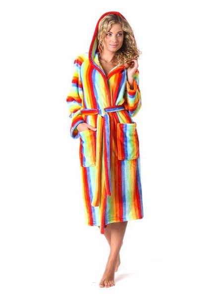 Dámský dlouhý župan s kapucí CAPRI duhová