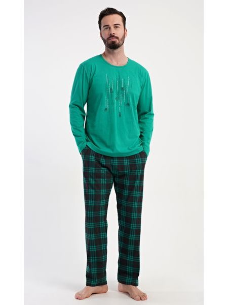 Pánské pyžamo dlouhé Tetris - zelená