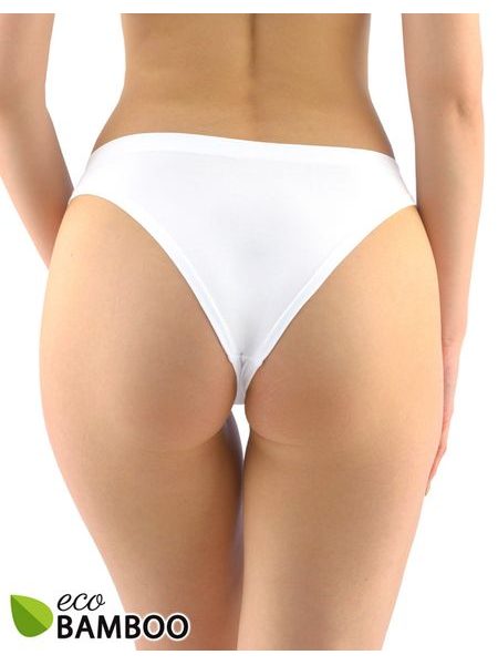 GINA dámské kalhotky brazilky, bezešvé, klasické, jednobarevné Eco Bamboo 06014P - kouřová bílá