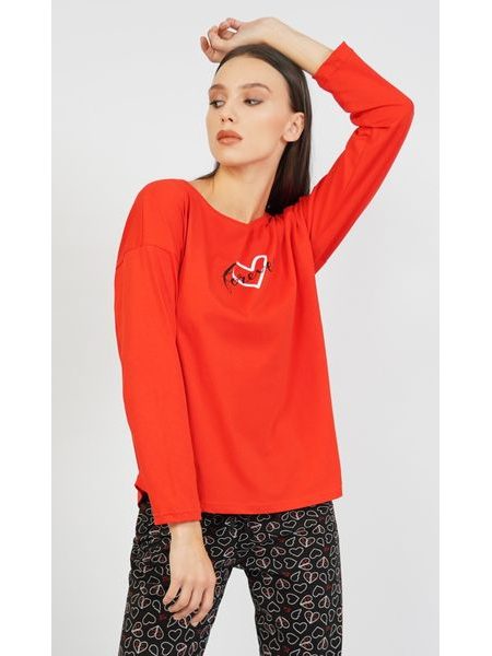 Dámské pyžamo dlouhé Forever - červená