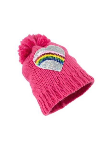 Dětská čepice s bambulí růžová