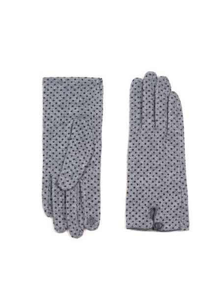 Šedé rukavice s puntíky