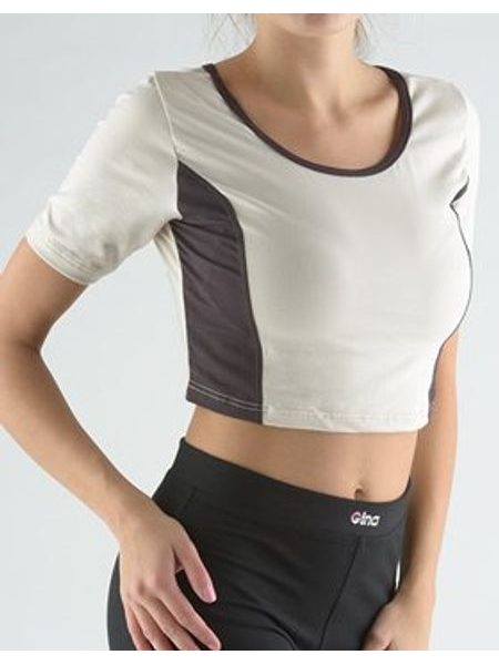GINA dámské top tričko, krátký rukáv, šité 97012P - písková melta