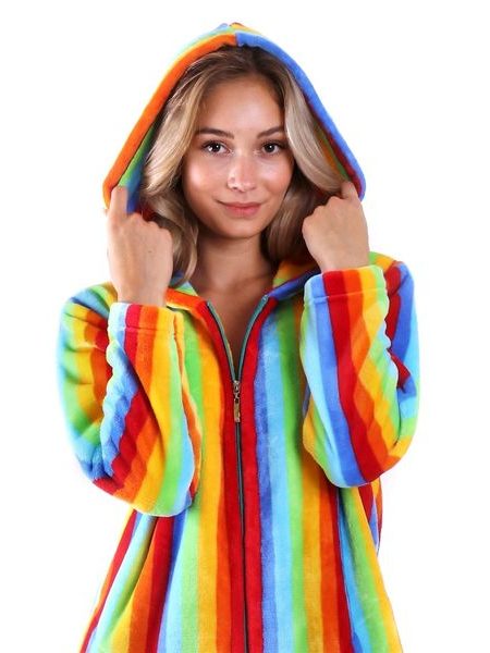 Dámský dlouhý župan Capri se zipem proužky