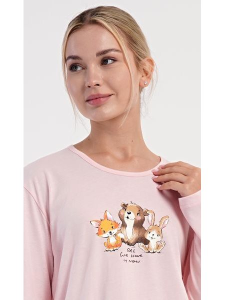 Dámské pyžamo dlouhé Olivia - světle lososová