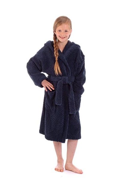 Dětský župan s kapucí Athena tmavě modrý