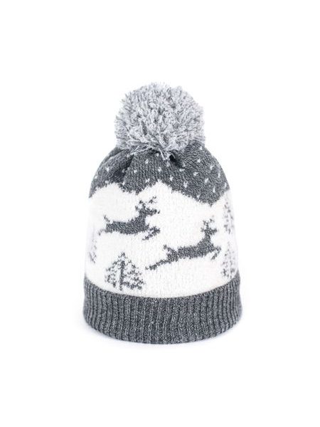Čepice s jelenem - šedá