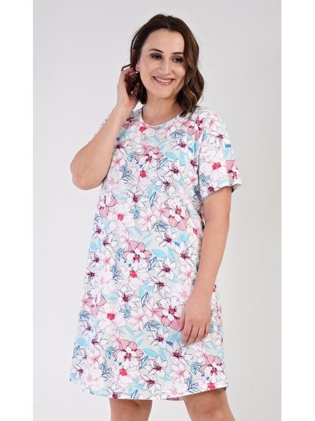 Dámská noční košile s krátkým rukávem Elen - lososová