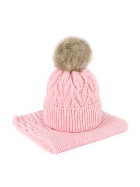 Sada pletené čepice a šály Lomnice modrá