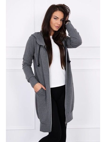 Mikinové šaty s kapucí, tmavě šedá