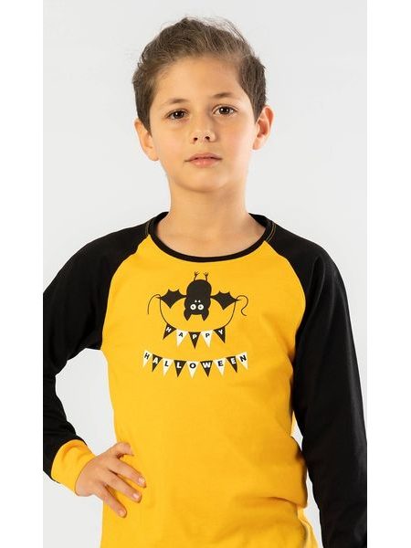 Dětské pyžamo dlouhé Netopýr - oranžová