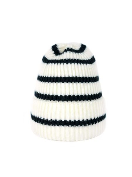 Bílá Čepice s Černými Pruhy