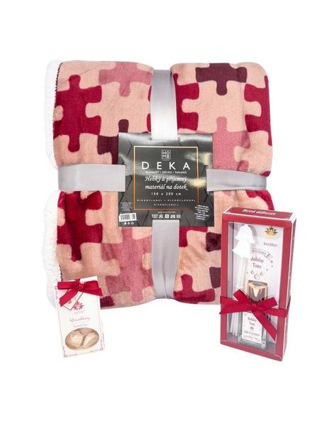 Vánoční set deka puzzle, difuzér a vonné jíly