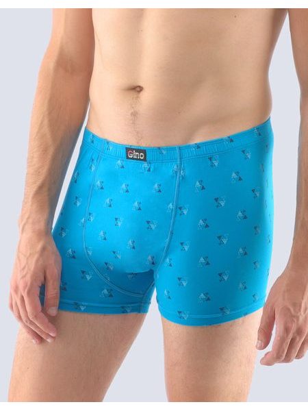 Pánské boxerky s kratší nohavičkou, kratší nohavička, šité, s potiskem 73107P - dunaj tm. tyrkysová