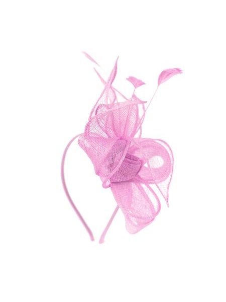 Fascinátor s mašlí - světlerůžový