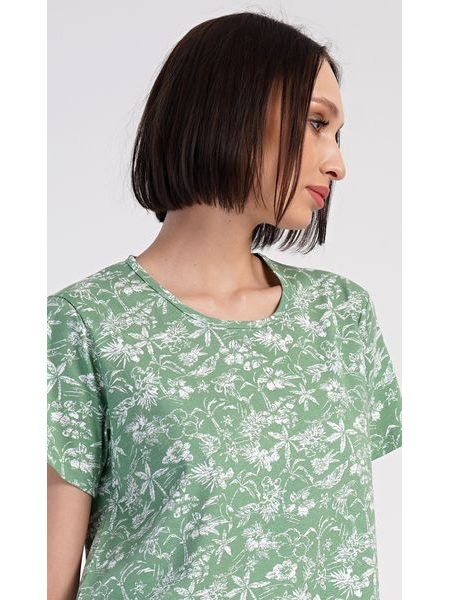 Dámská noční košile s krátkým rukávem Hawaii - zelená