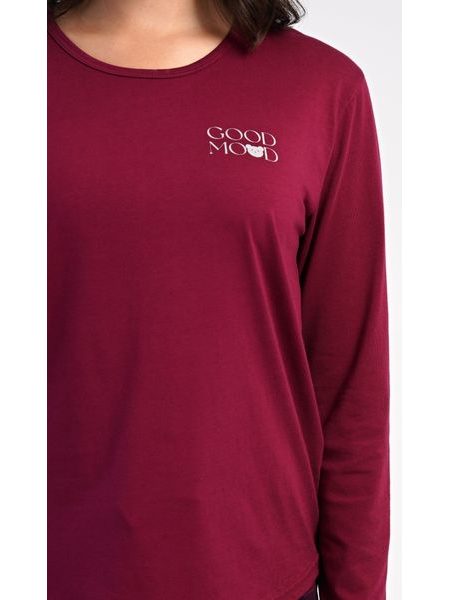 Dámské pyžamo dlouhé Emma - vínová