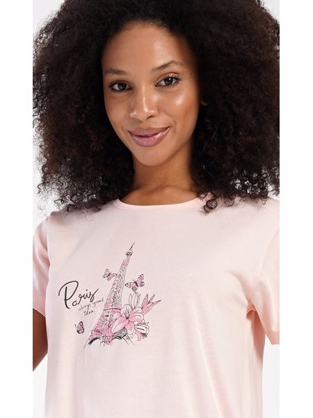 Dámské domácí šaty s krátkým rukávem Paris - světle modrá