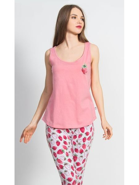 Dámské pyžamo kapri Jahoda - světle lososová