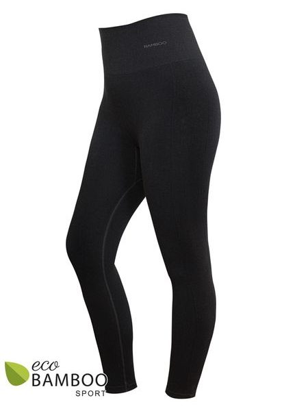 Dámské legíny dlouhé, bezešvé, klasické, jednobarevné ECO Bamboo Sport 95037P - černá