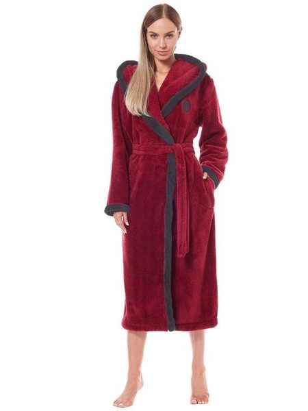 Dámský župan Ema vínový dlouhý