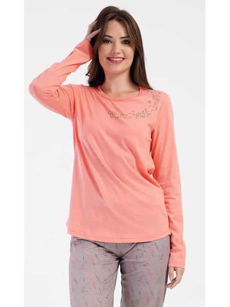 Dámské pyžamo dlouhé Good things - meruňková