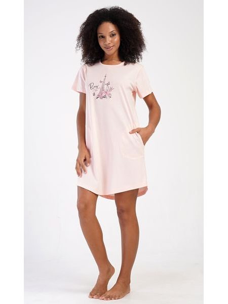 Dámské domácí šaty s krátkým rukávem Paris - světle modrá