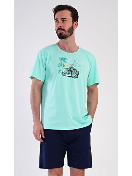 Pánské pyžamo šortky Pavel - mátová