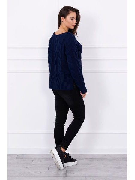 Svetr s delšími zády, tmavě modrá